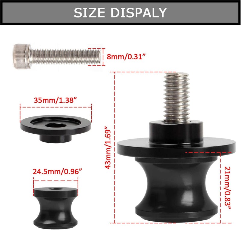 psler 8MM M8*1.5 منزلقات ذراع التبديل العالمية للدراجات النارية براغي قاعدة ذراع التبديل CNC لدراجات Z650 Z800 Z900 Z1000 CBR1000RR CBR 250R CBR 600RR GSXR750 GSXR1000 S1000RR (أسود) - Image 3